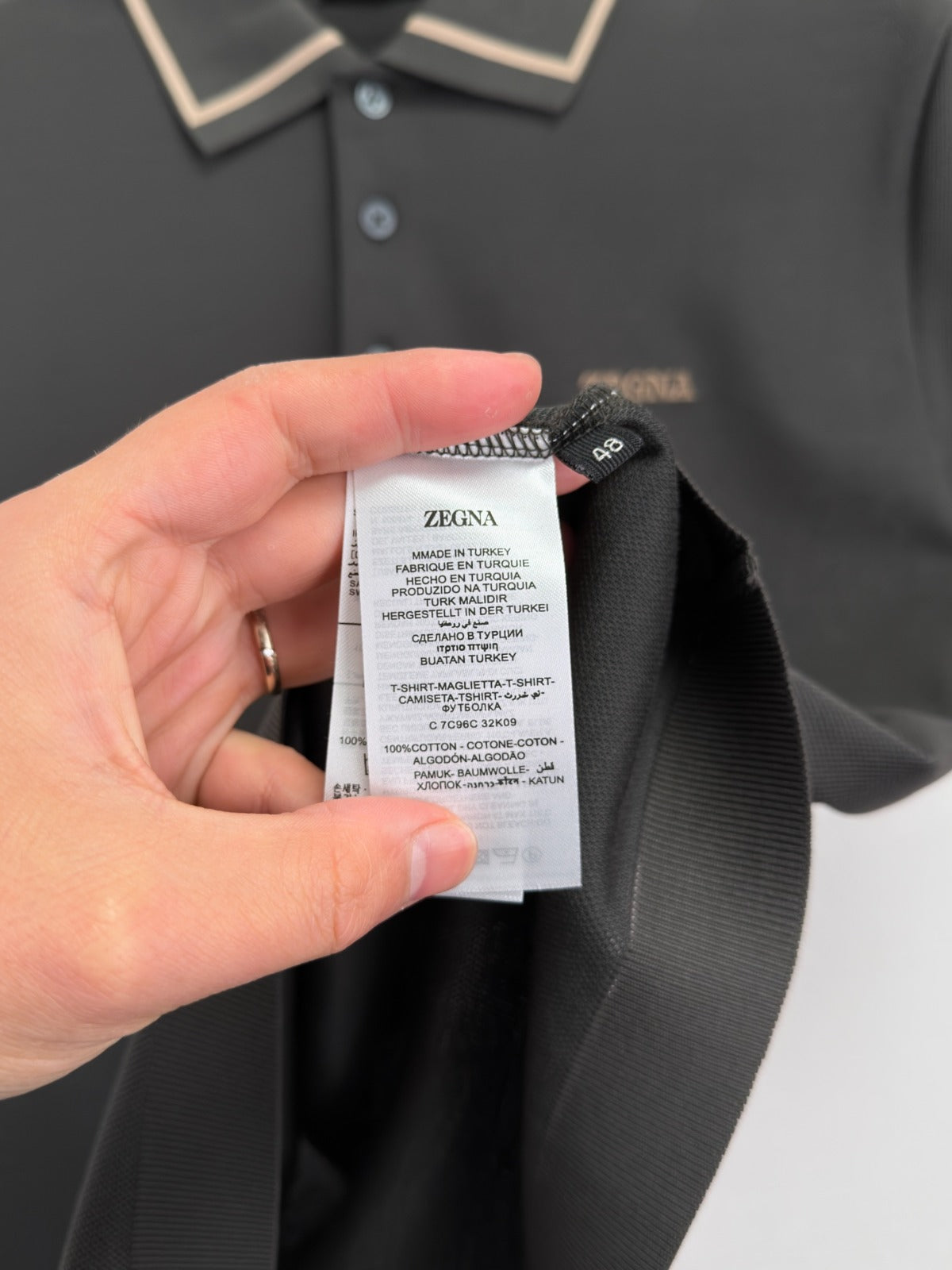 Polo Zegna 100% algodão