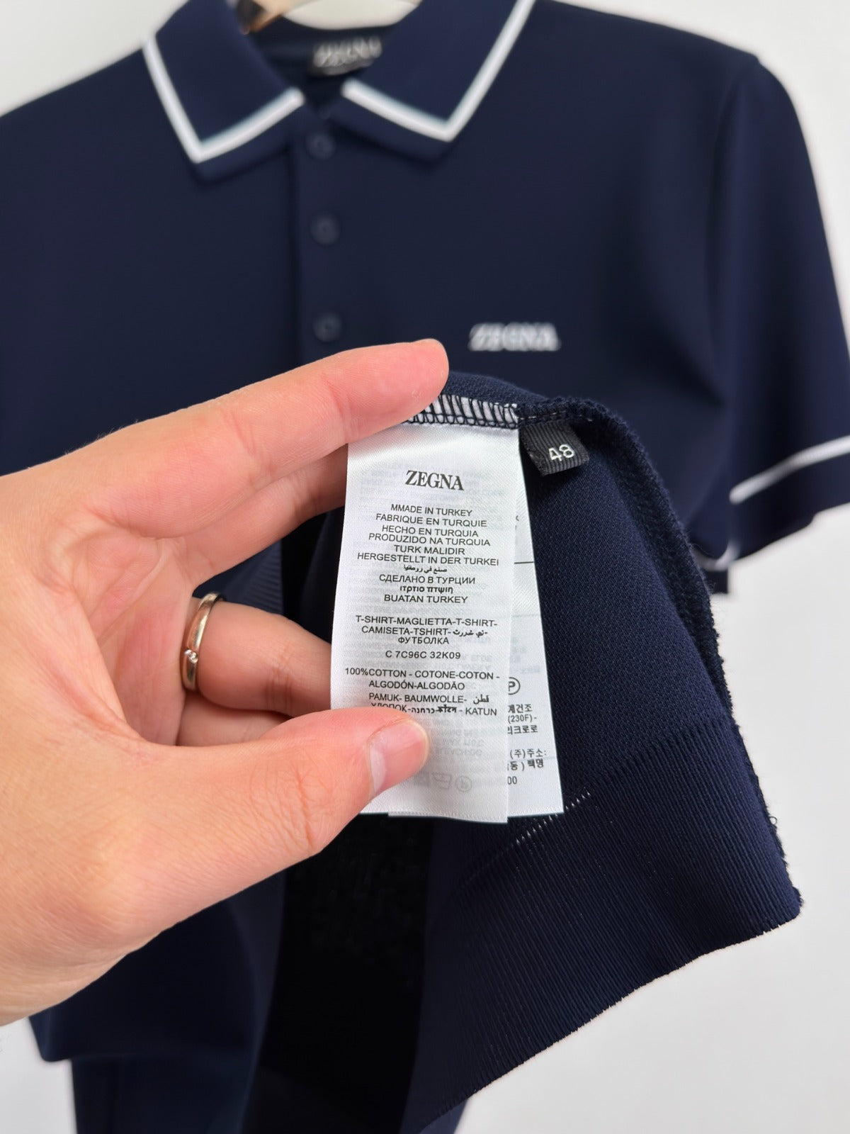 Polo Zegna 100% algodão