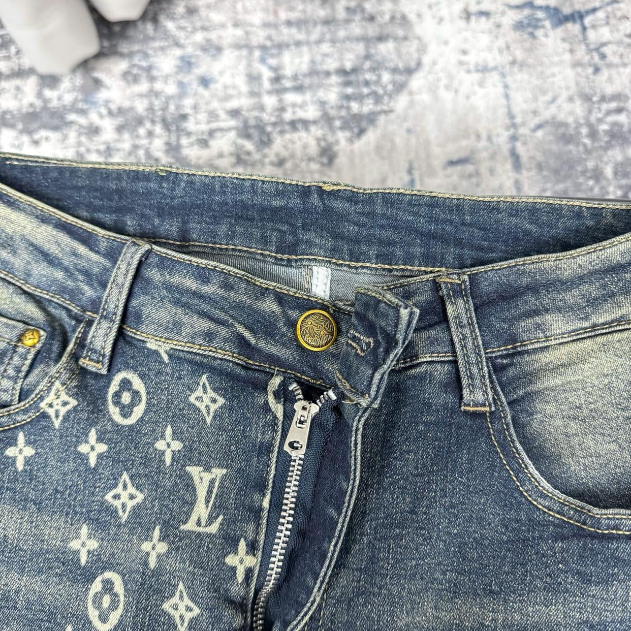 Calça de ganga LV slim fit