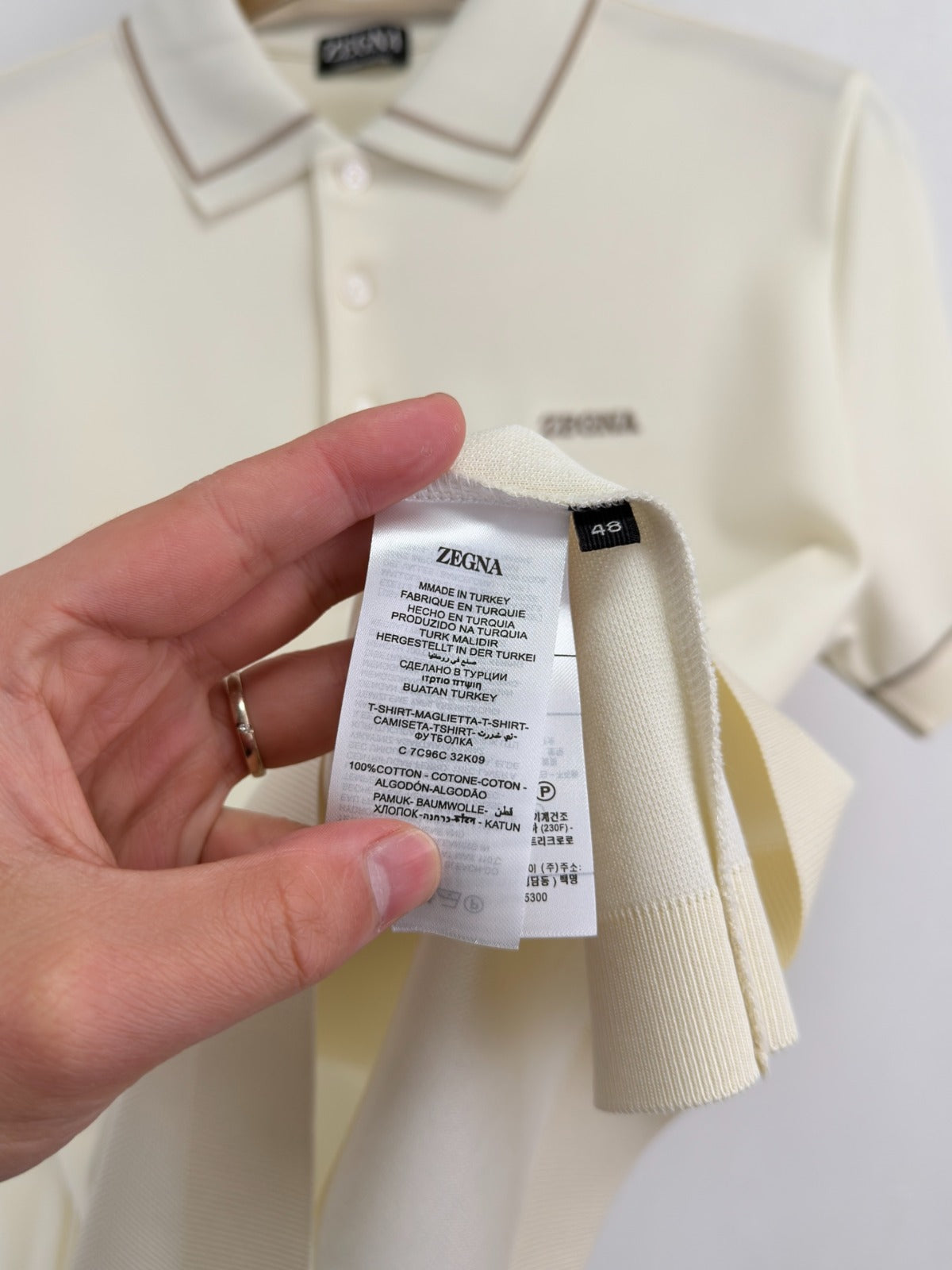 Polo Zegna 100% algodão
