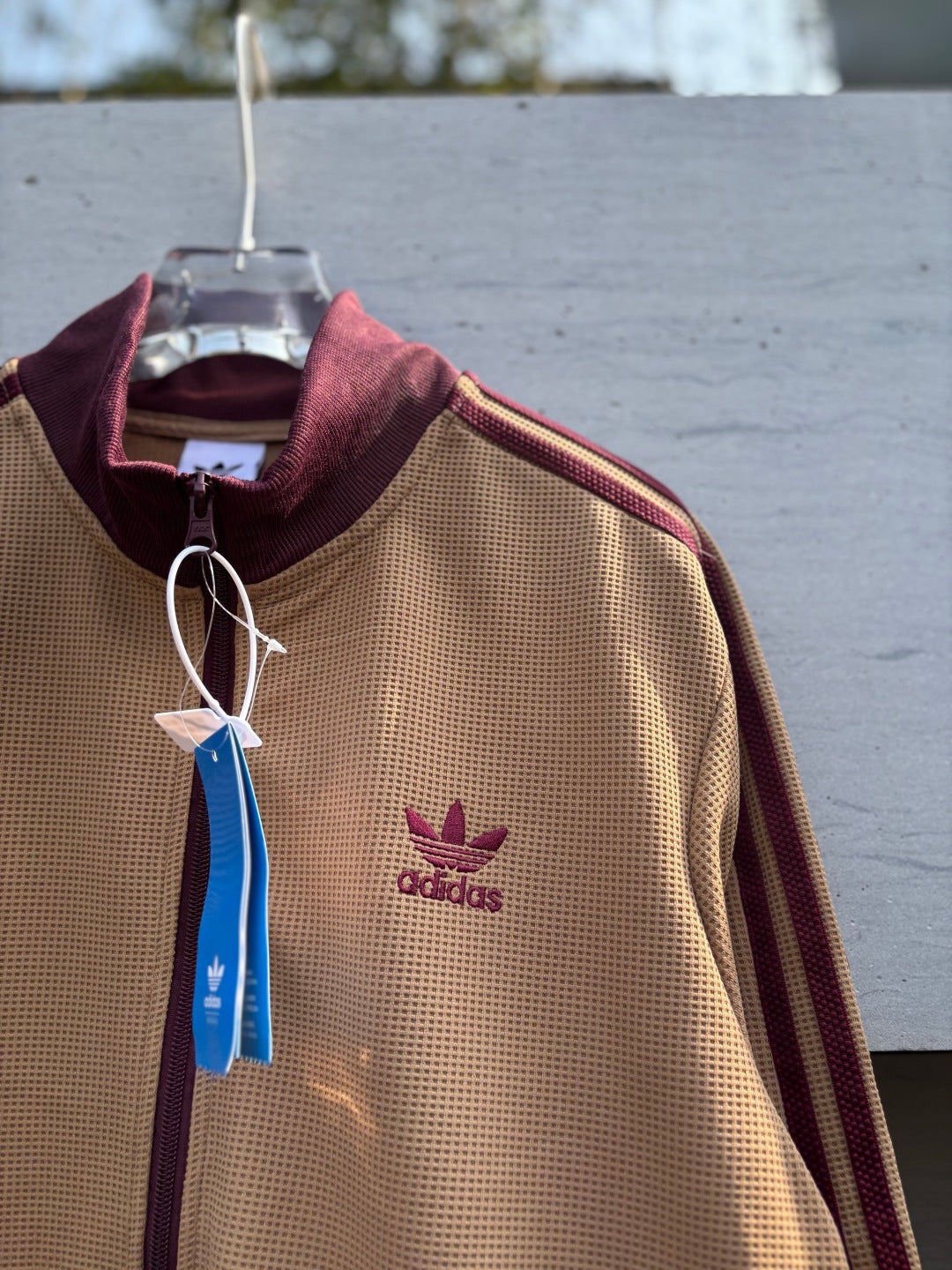 Adidas Originals Knit Track Top Bege + Bordeaux