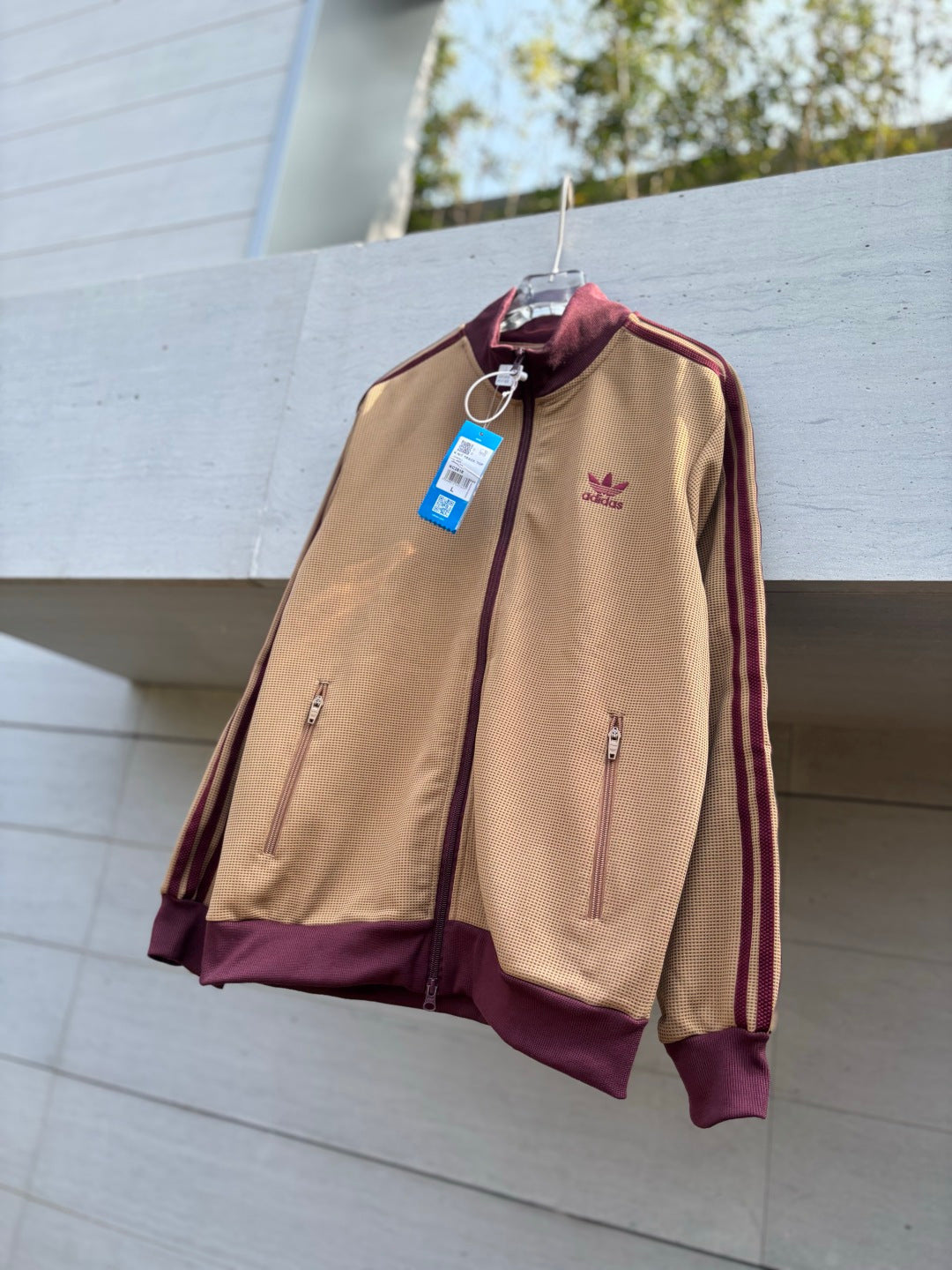 Adidas Originals Knit Track Top Bege + Bordeaux