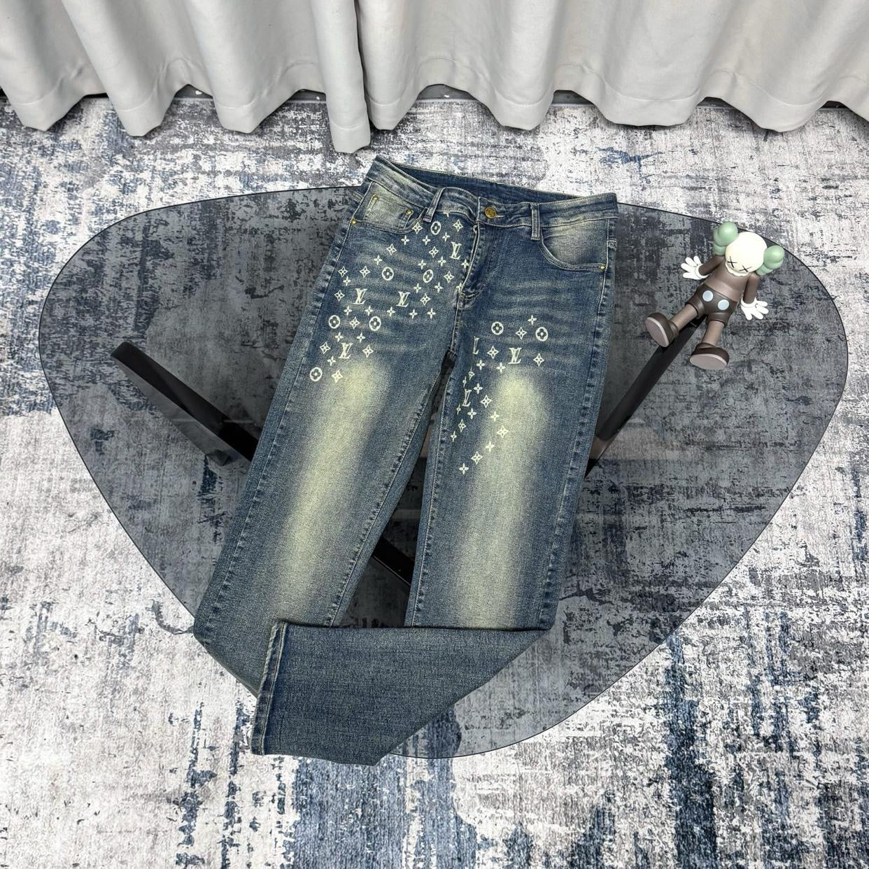 Calça de ganga LV slim fit